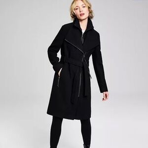 Womens Wool Blend Belted Wrap Coat, Created for Macys
